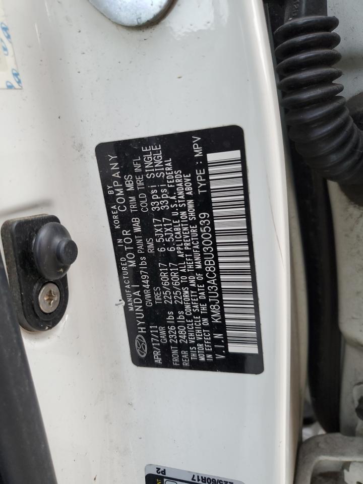 2011 Hyundai Tucson VIN KM8JU3AC8BU300539 Copart auction photo, water/flood / front end damage thumbnail 15