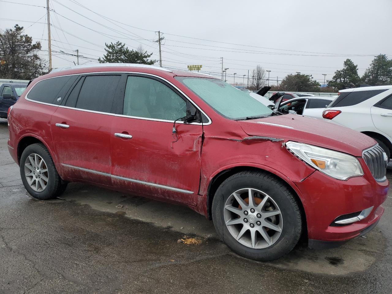 2014 Buick Enclave VIN 5GAKRBKD5EJ165927 Copart auction photo, front end / side damage thumbnail 4