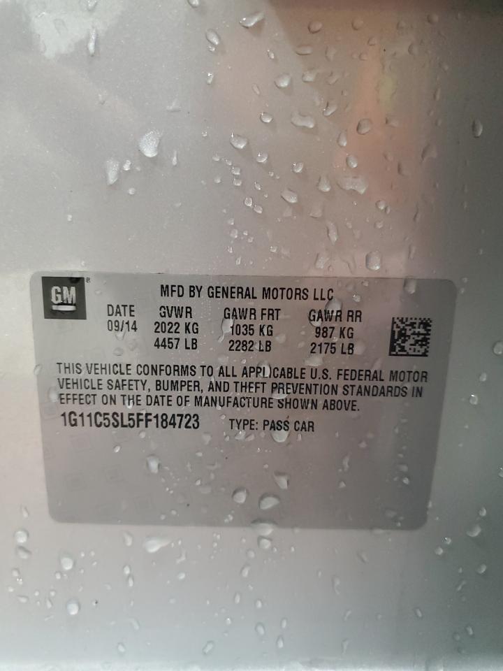 2015 Chevrolet Malibu VIN 1G11C5SL5FF184723 Copart auction photo, front end / rear end damage thumbnail 15