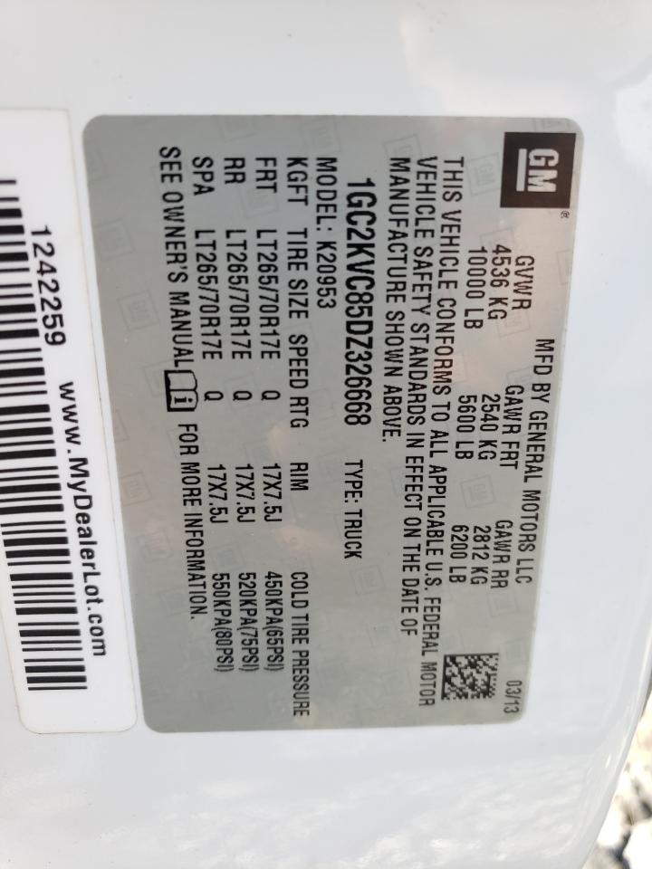 2013 Chevrolet Silverado VIN 1GC2KVC85DZ326668 Copart auction photo, all over / minor dent/scratches damage thumbnail 12