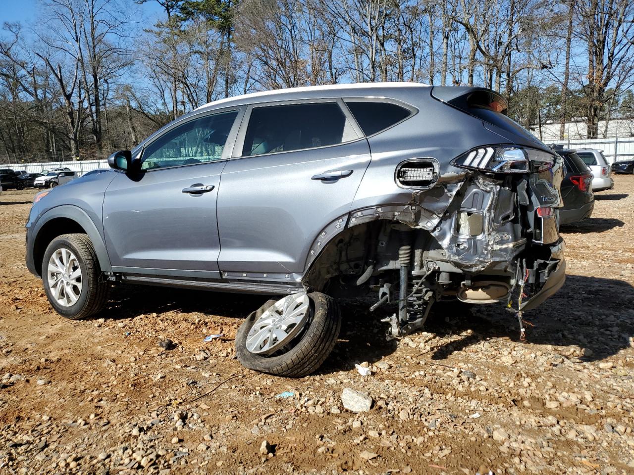2019 Hyundai Tucson VIN KM8J33A48KU041367 Copart auction photo, rear end / undercarriage damage thumbnail 2