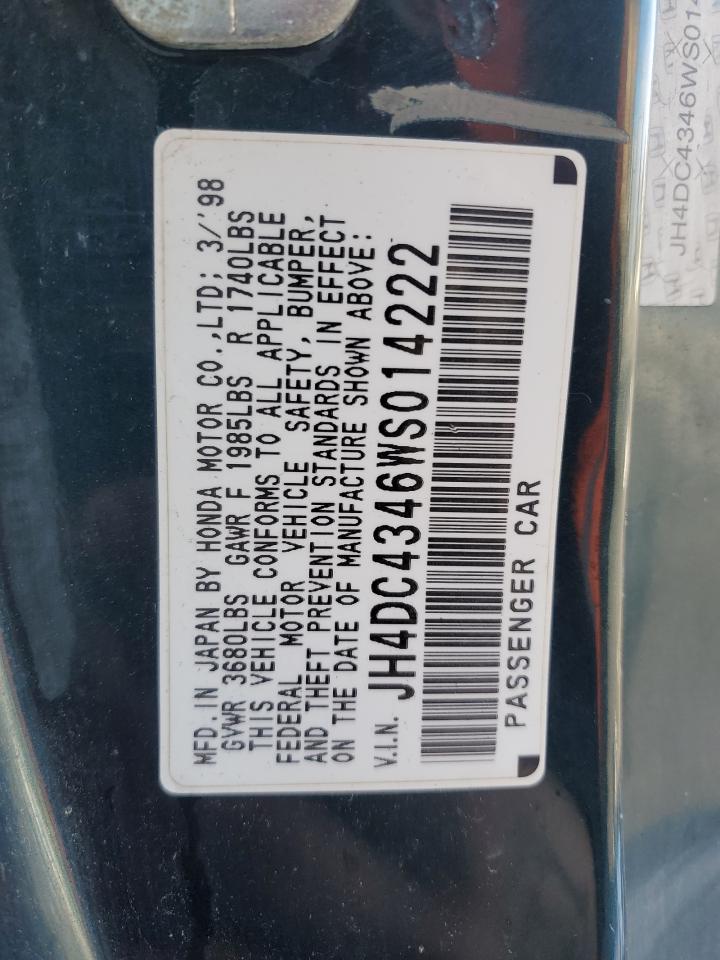 1998 Acura Integra VIN JH4DC4346WS014222 Copart auction photo, mechanical / all over damage thumbnail 14