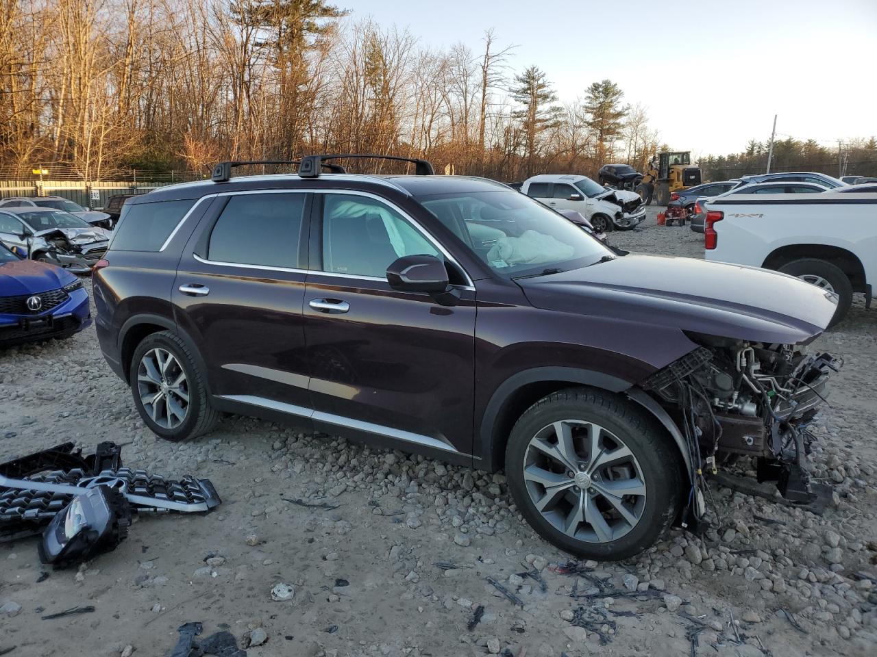2021 Hyundai Palisade VIN KM8R3DHE7MU232868 Copart auction photo, front end damage thumbnail 4
