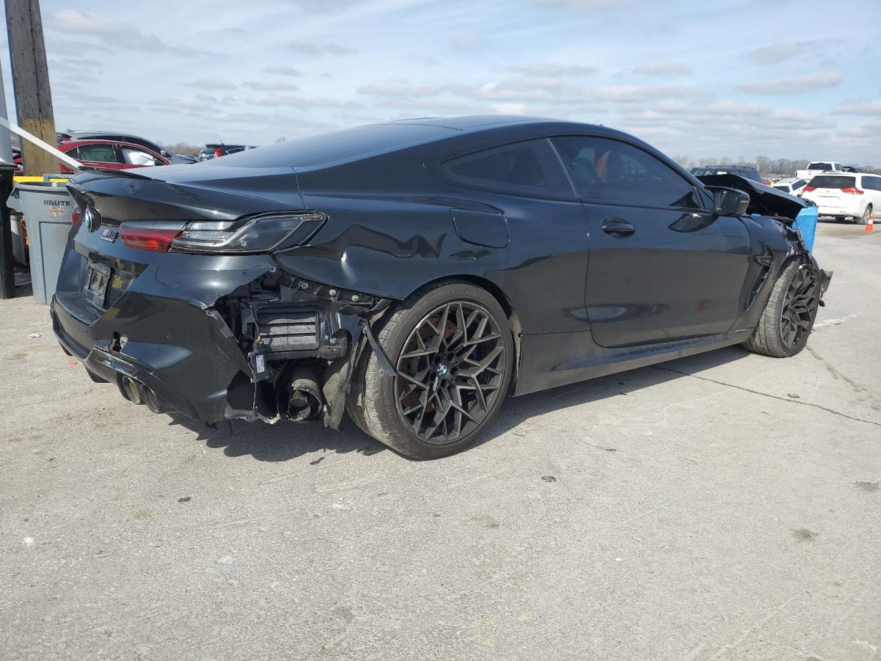 2020 BMW M8 VIN WBSAE0C01LBM08459 Copart auction photo, front end / rear end damage thumbnail 3