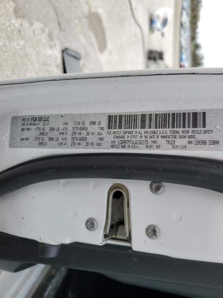 2018 RAM 1500 VIN 1C6RR7MT0JS152173 Copart auction photo, front end damage thumbnail 12