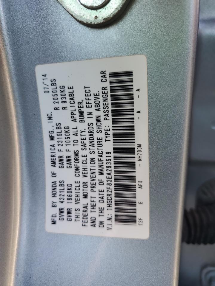 2014 Honda Accord VIN 1HGCR2F83EA293519 Copart auction photo, front end / minor dent/scratches damage thumbnail 13