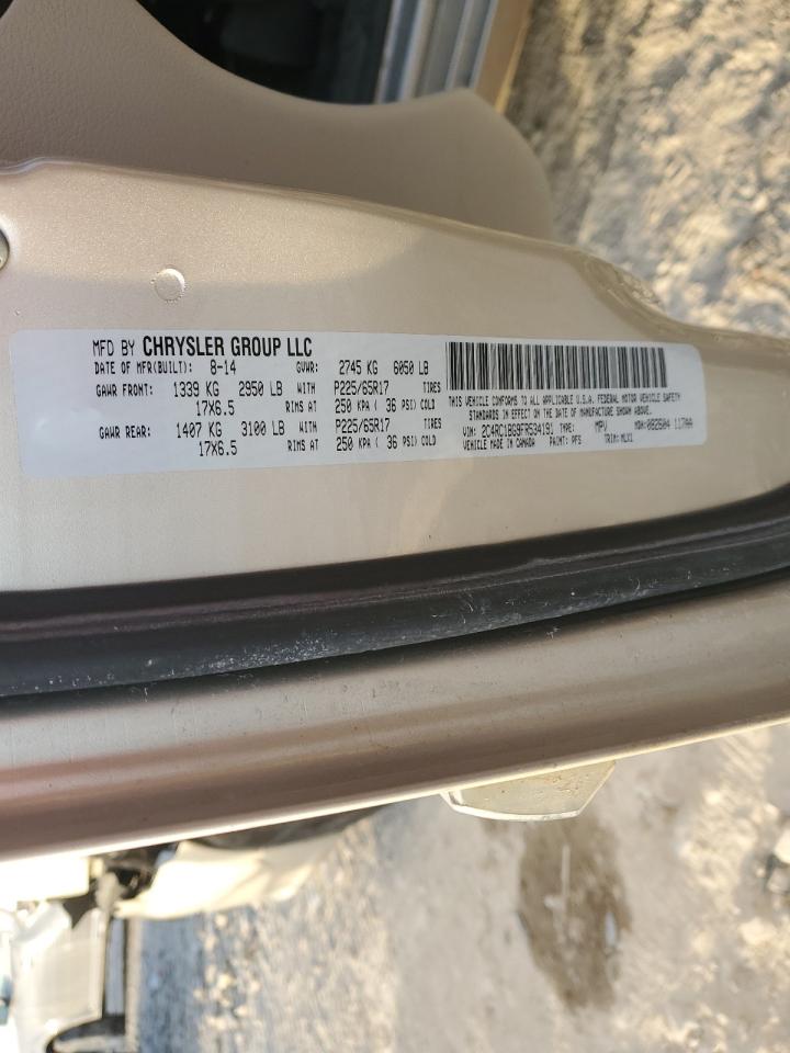 2015 Chrysler Town & Country VIN 2C4RC1BG9FR534191 Copart auction photo, front end damage thumbnail 13