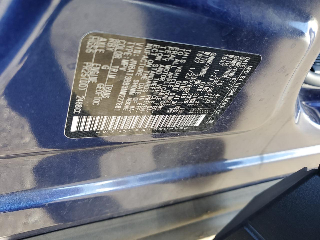 2021 Nissan Rogue VIN JN8AT3BB3MW227881 Copart auction photo, front end damage thumbnail 14