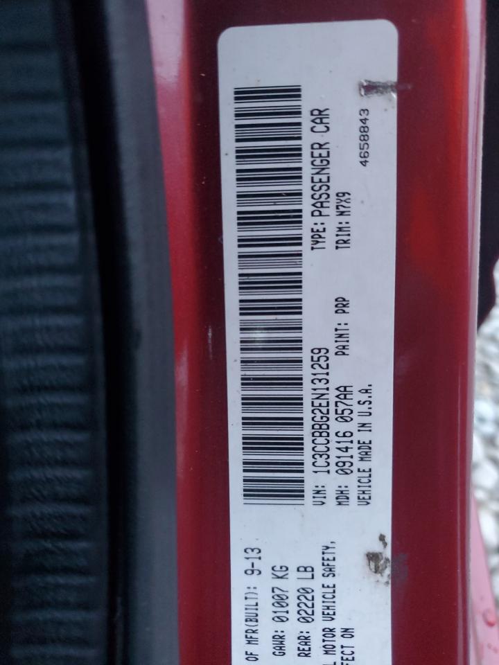 2014 Chrysler 200 VIN 1C3CCBBG2EN131259 Copart auction photo, front end damage thumbnail 12