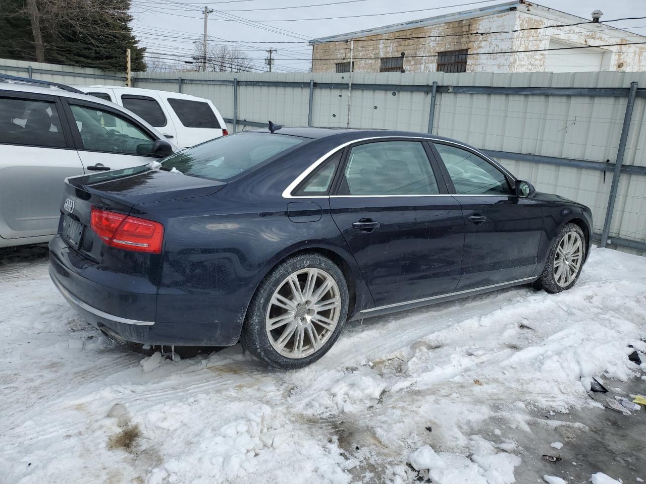 2014 Audi A8 VIN WAURGAFD9EN002114 Copart auction photo, front end / mechanical damage thumbnail 3