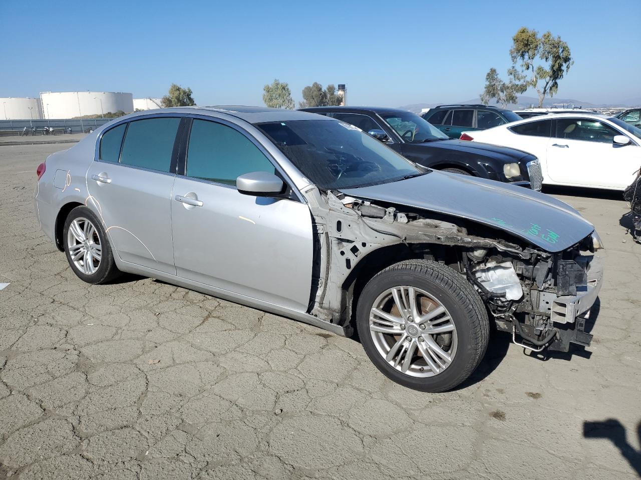 2013 Infiniti G VIN JN1CV6APXDM306573 Copart auction photo, front end damage thumbnail 4