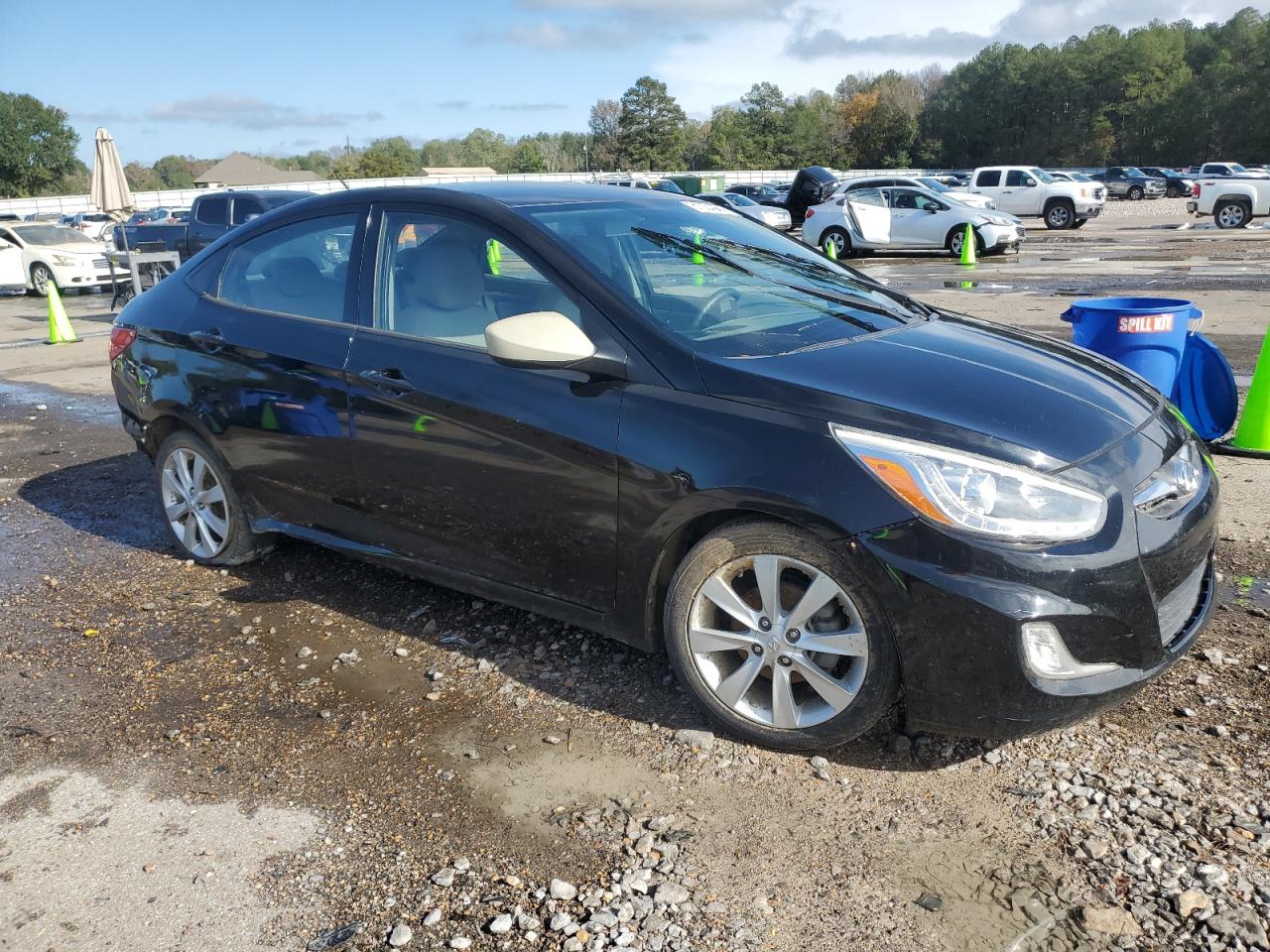 2014 Hyundai Accent VIN KMHCU4AE2EU761112 Copart auction photo, all over damage thumbnail 4