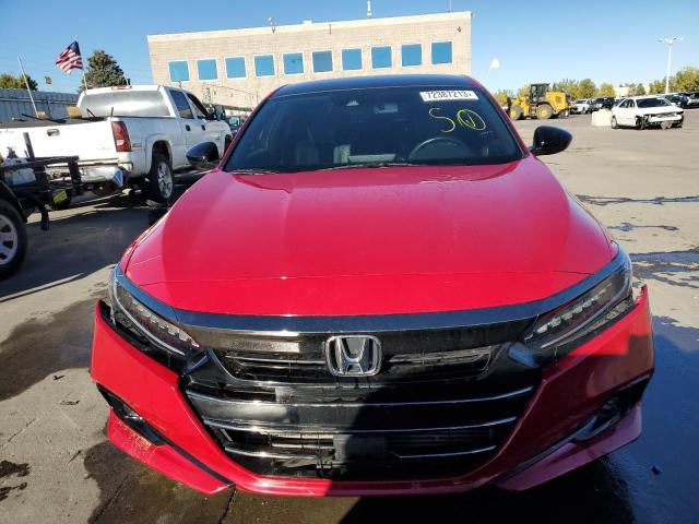 2022 Honda Accord VIN 1HGCV1F32NA017326 Copart auction photo, front end / side damage thumbnail 5