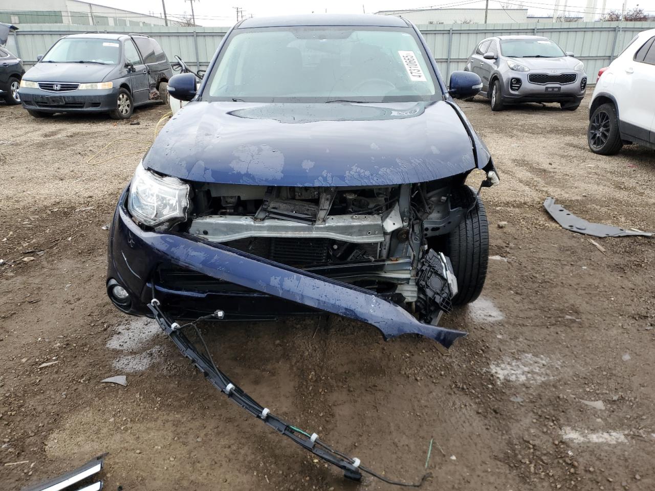 2014 Mitsubishi Outlander VIN JA4AD3A34EZ012670 Copart auction photo, front end / side damage thumbnail 5