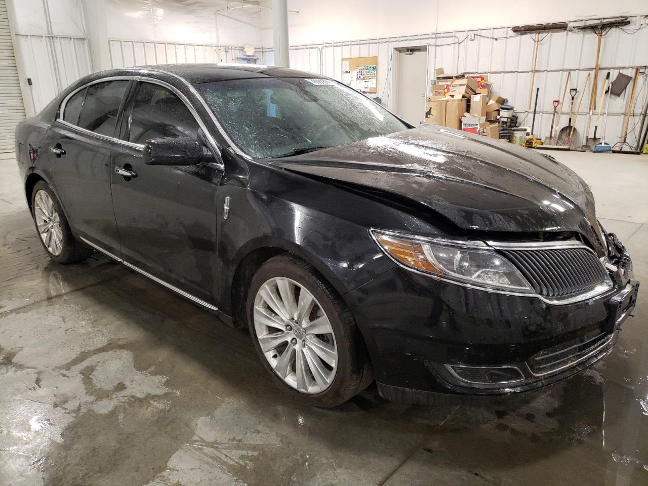2014 Lincoln MKS VIN 1LNHL9FT9EG601160 Copart auction photo, front end / side damage thumbnail 4