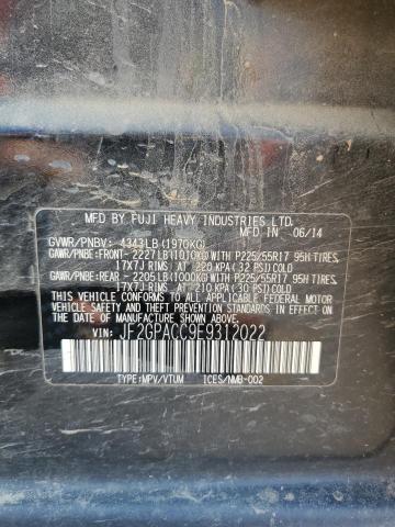 2014 Subaru XV VIN JF2GPACC9E9312022 Copart auction photo, hail damage thumbnail 12