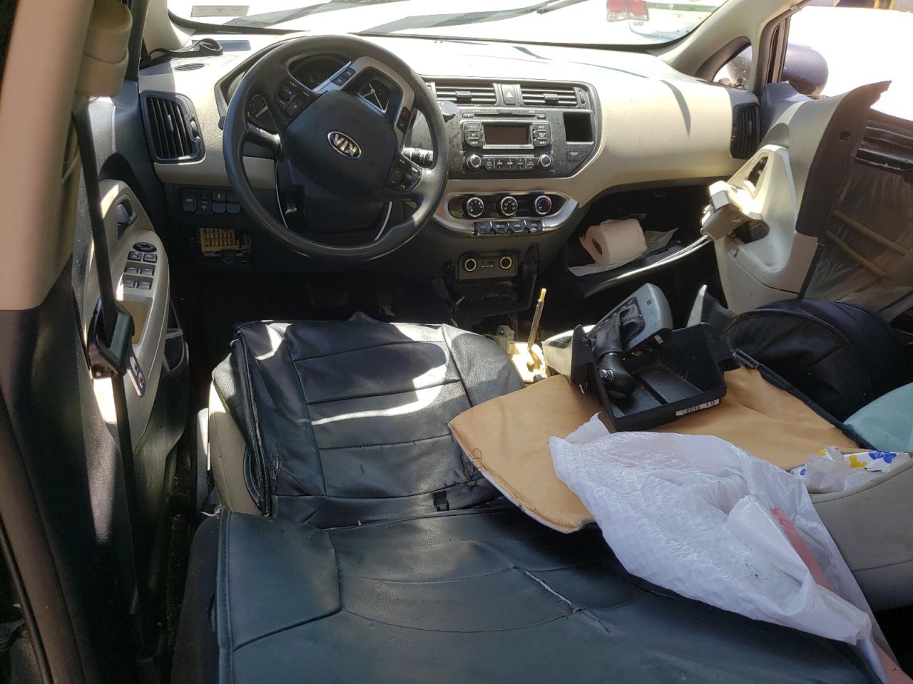2013 KIA Rio VIN KNADM4A37D6240443 Copart auction photo, all over damage thumbnail 8