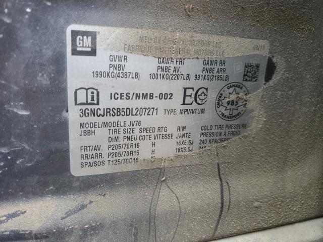 2013 Chevrolet Trax VIN 3GNCJRSB5DL207271 Copart auction photo, rear end damage thumbnail 13