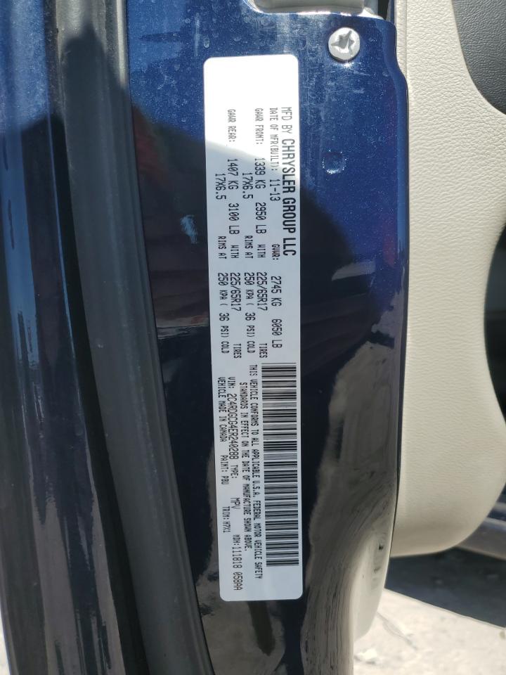 2014 Dodge Caravan VIN 2C4RDGCG4ER240288 Copart auction photo, front end damage thumbnail 16