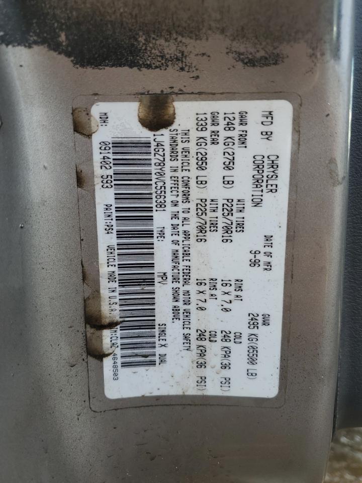 1997 Jeep Grand Cherokee VIN 1J4GZ78Y0VC556381 Copart auction photo, side / undercarriage damage thumbnail 14