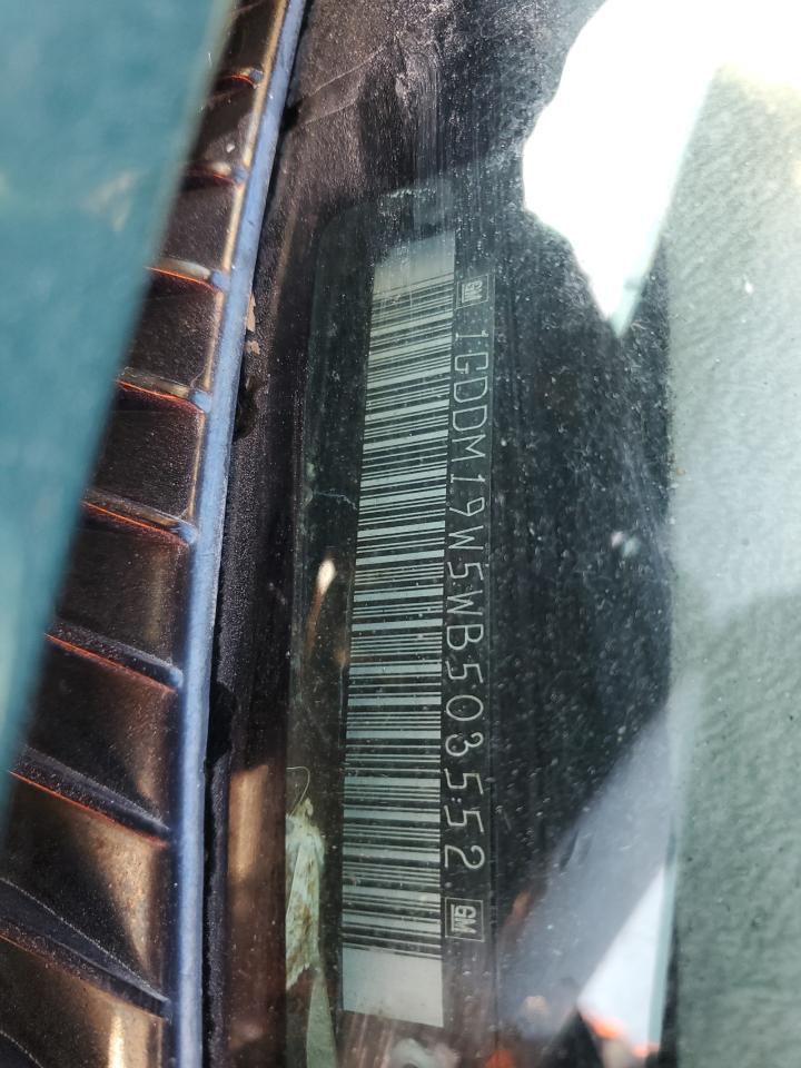 1998 GMC Safari VIN 1GDDM19W5WB503552 Copart auction photo, rear end / side damage thumbnail 13