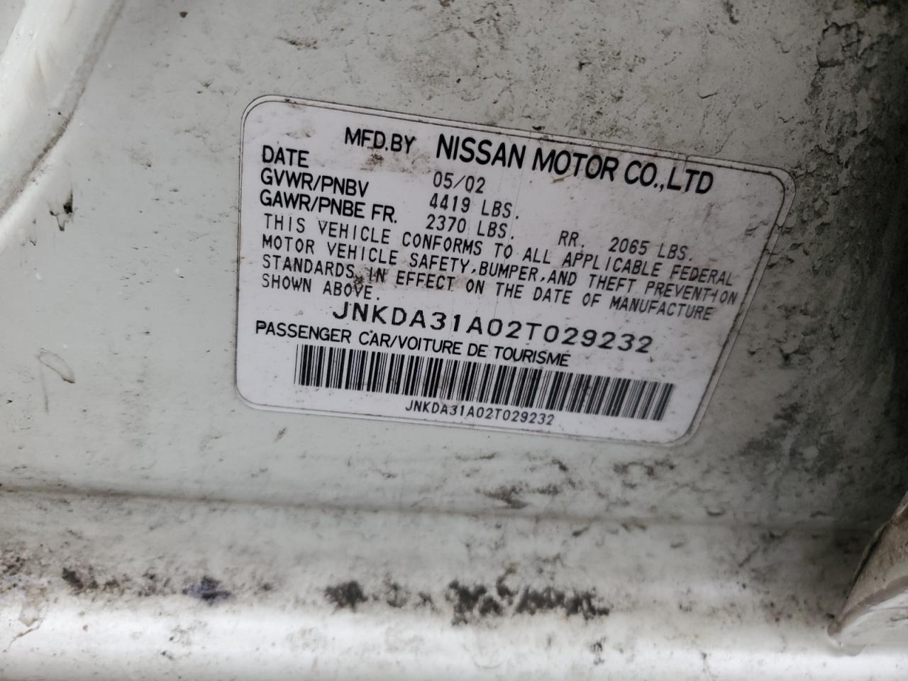 2002 Infiniti I VIN JNKDA31A02T029232 Copart auction photo, rear end / side damage thumbnail 12