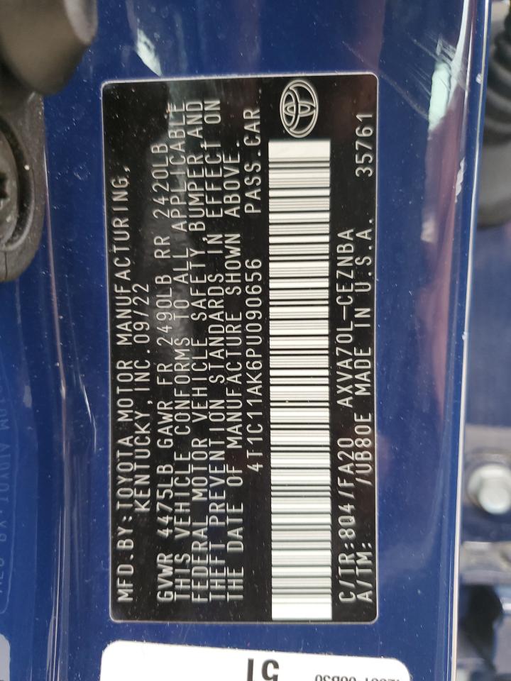 2023 Toyota Camry VIN 4T1C11AK6PU090656 Copart auction photo, front end damage thumbnail 12