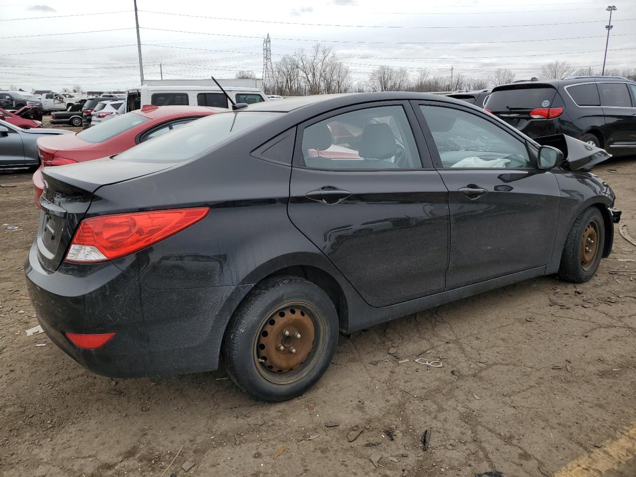 2013 Hyundai Accent VIN KMHCT4AE1DU457870 Copart auction photo, front end / rear end damage thumbnail 3