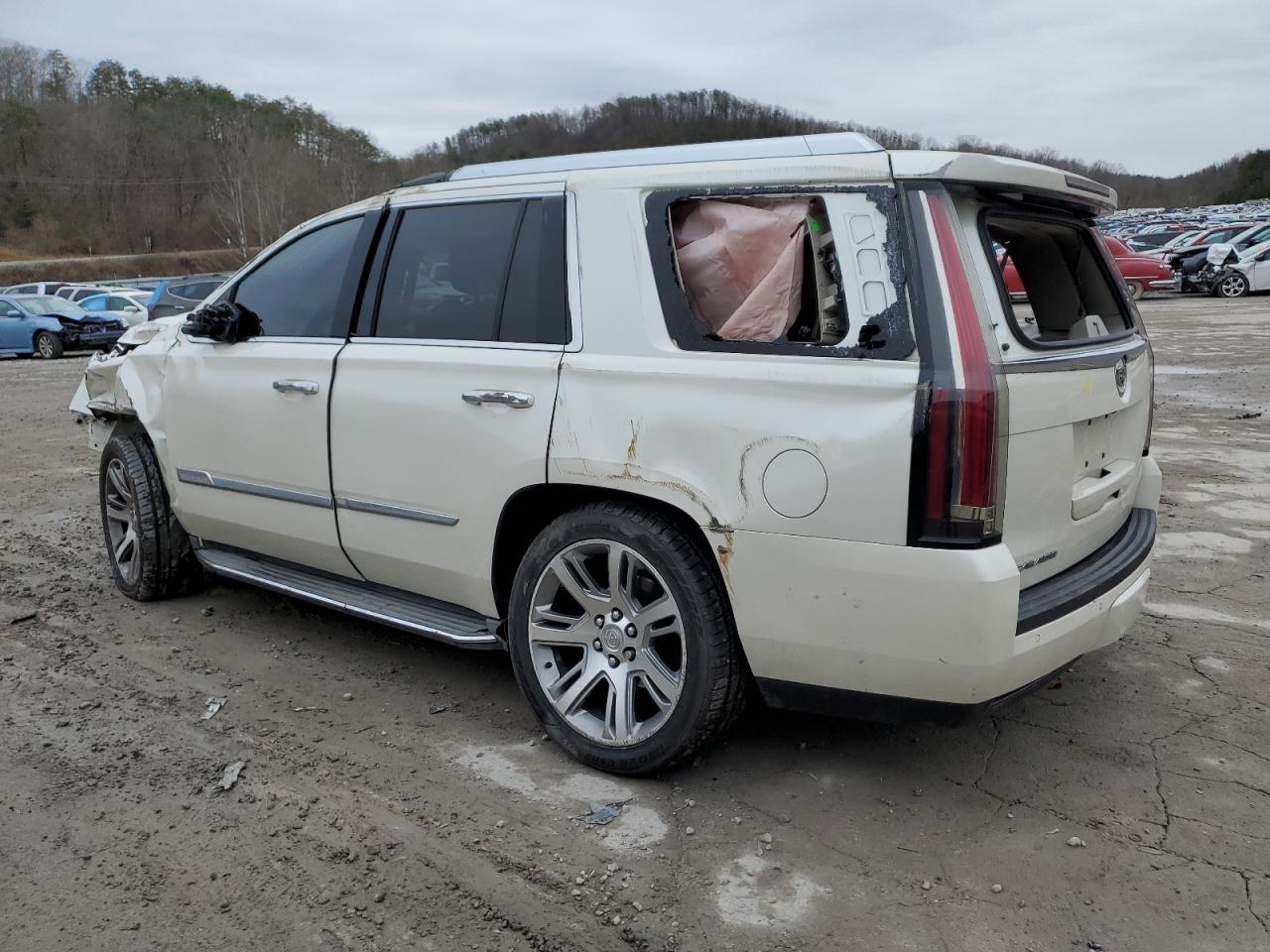 2015 Cadillac Escalade VIN 1GYS4BKJ9FR173092 Copart auction photo, rollover damage thumbnail 2