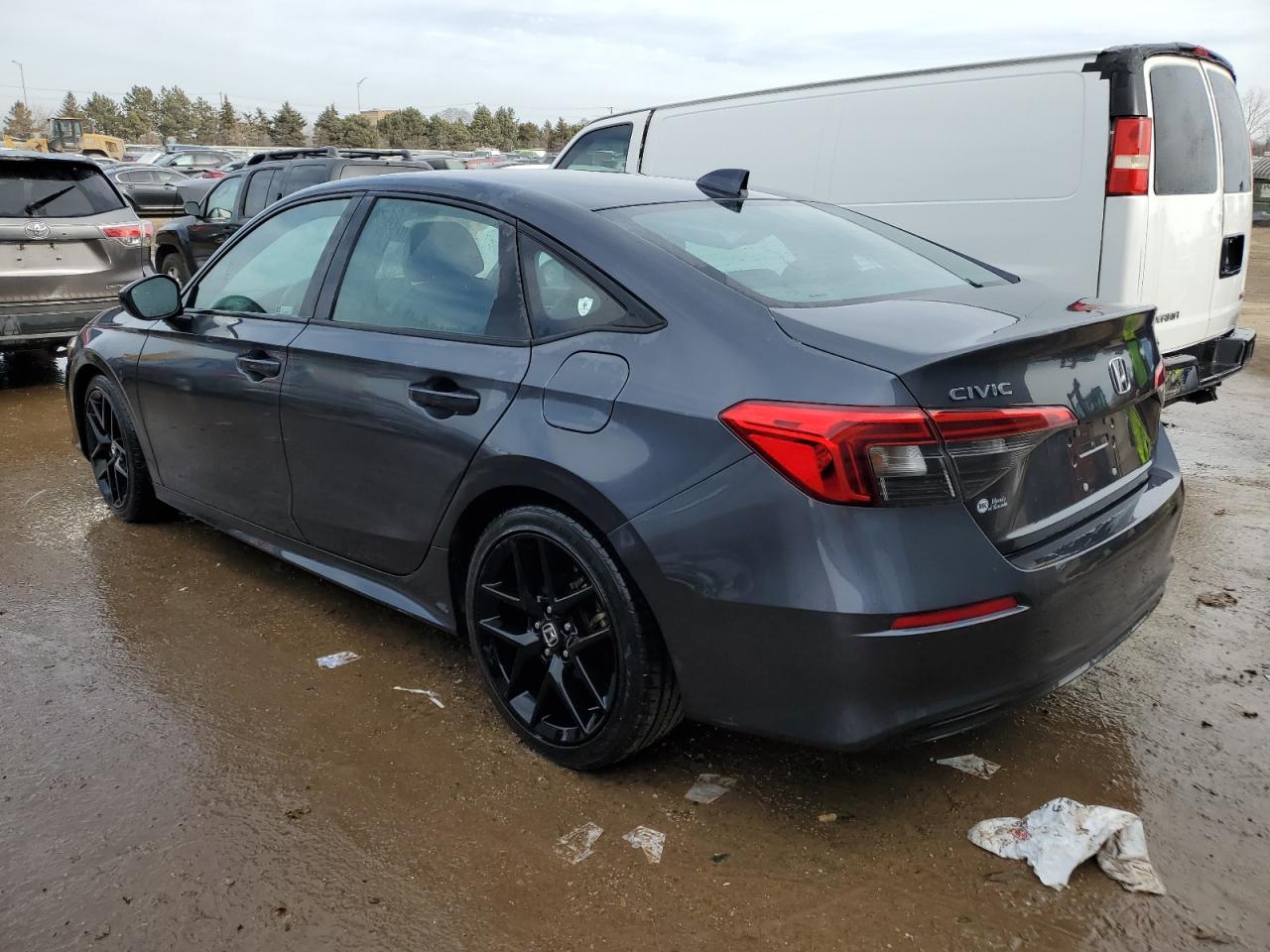 2022 Honda Civic VIN 2HGFE2F55NH512819 Copart auction photo, side / rear end damage thumbnail 2