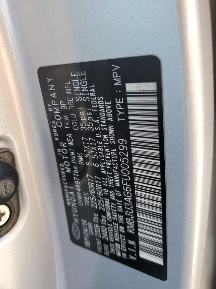 2015 Hyundai Tucson VIN KM8JU3AG6FU005299 Copart auction photo, minor dent/scratches damage thumbnail 13