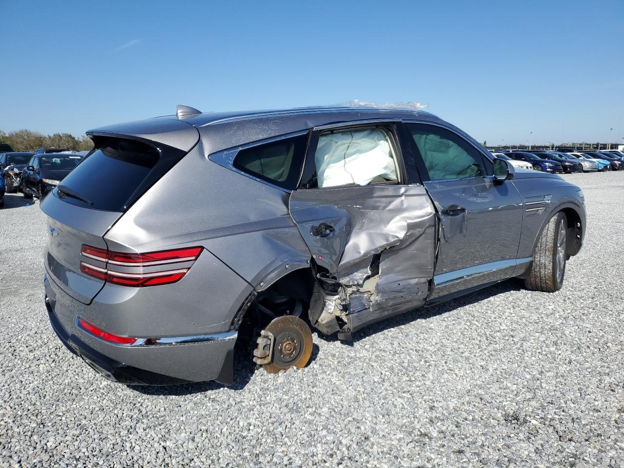 2021 Genesis G80 VIN KMUHCESC0MU072617 Copart auction photo, side damage thumbnail 3