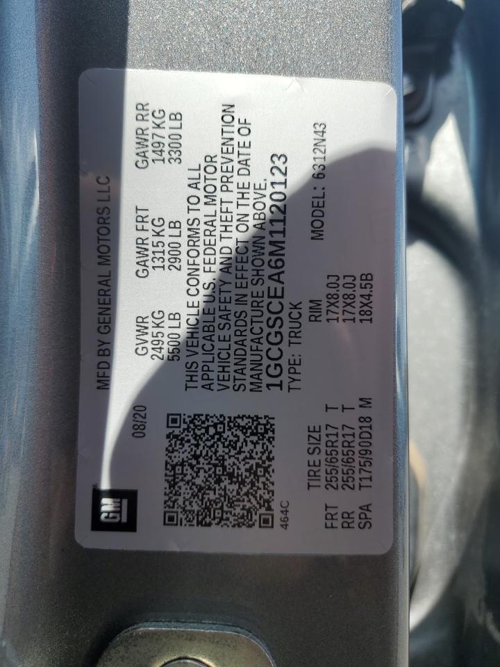 2021 Chevrolet Colorado VIN 1GCGSCEA6M1120123 Copart auction photo, front end damage thumbnail 12
