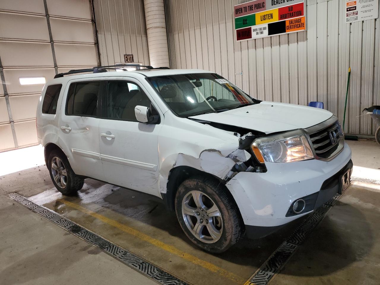 2013 Honda Pilot VIN 5FNYF4H59DB080608 Copart auction photo, front end / side damage thumbnail 4