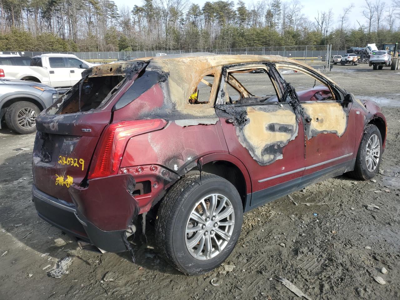 2017 Cadillac XT5 VIN 1GYKNDRS3HZ112766 Copart auction photo, burn damage thumbnail 3
