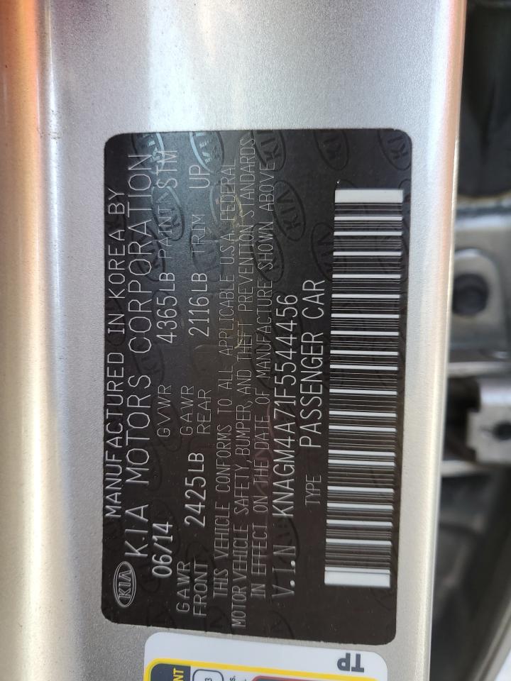 2015 KIA Optima VIN KNAGM4A71F5544456 Copart auction photo, front end / minor dent/scratches damage thumbnail 13