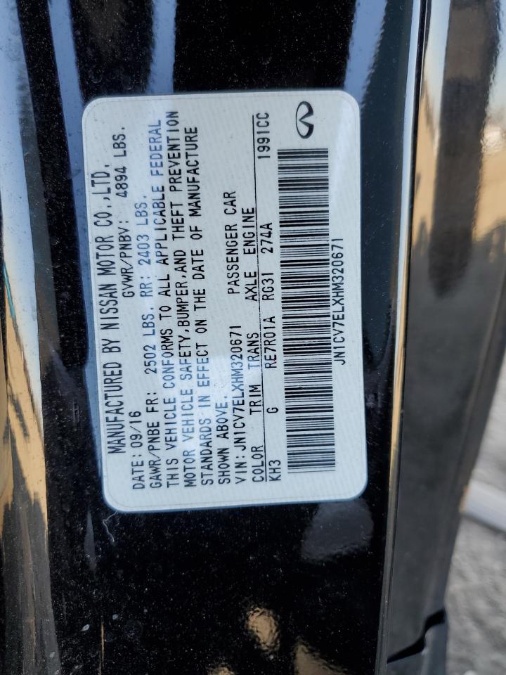 2017 Infiniti Q60 VIN JN1CV7ELXHM320671 Copart auction photo, mechanical / all over damage thumbnail 12