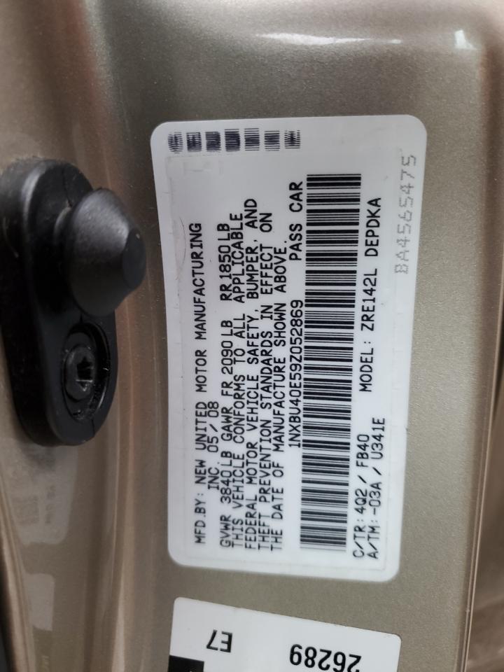 2009 Toyota Corolla VIN 1NXBU40E59Z052869 Copart auction photo, front end damage thumbnail 12