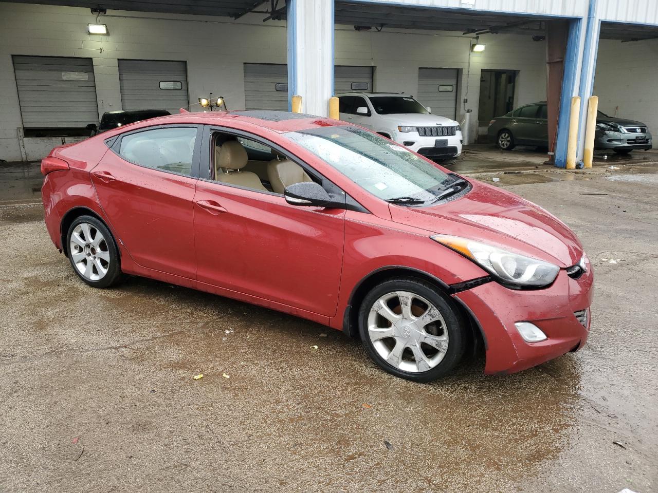2013 Hyundai Elantra VIN KMHDH4AE0DU670427 Copart auction photo, vandalism / all over damage thumbnail 4