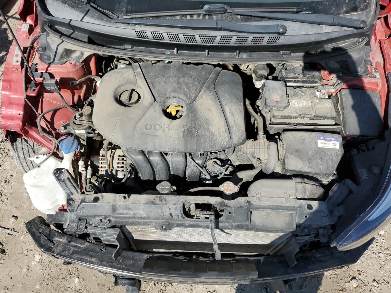2016 Hyundai Elantra VIN KMHDH4AE2GU514832 Copart auction photo, front end damage thumbnail 12