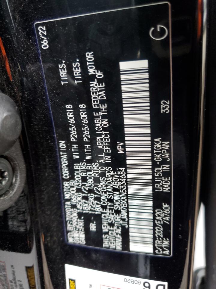 2022 Lexus GX VIN JTJAM7BXXN5334684 Copart auction photo, front end / minor dent/scratches damage thumbnail 13