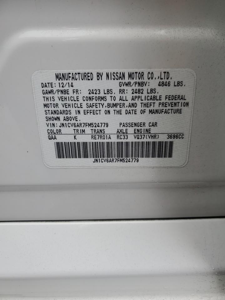 2015 Infiniti Q40 VIN JN1CV6AR7FM524779 Copart auction photo, rear end damage thumbnail 14