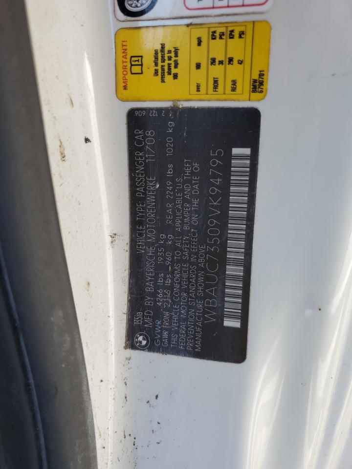 2009 BMW 1er VIN WBAUC73509VK94795 Copart auction photo, water/flood damage thumbnail 13