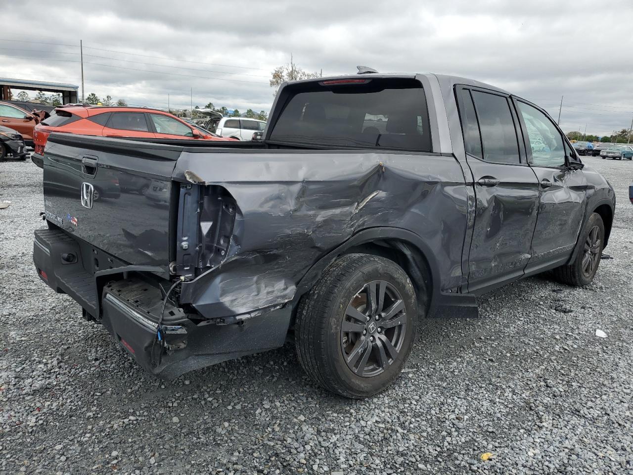 2020 Honda Ridgeline VIN 5FPYK2F11LB000823 Copart auction photo, rollover damage thumbnail 3