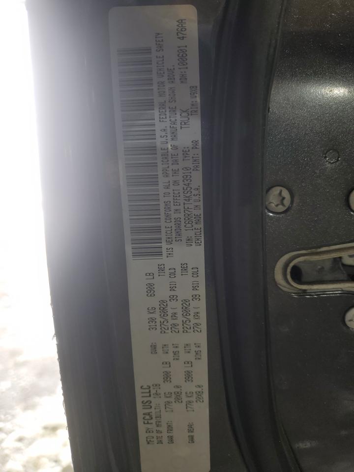 2019 RAM 1500 VIN 1C6RR7FT4KS543910 Copart auction photo, side damage thumbnail 12