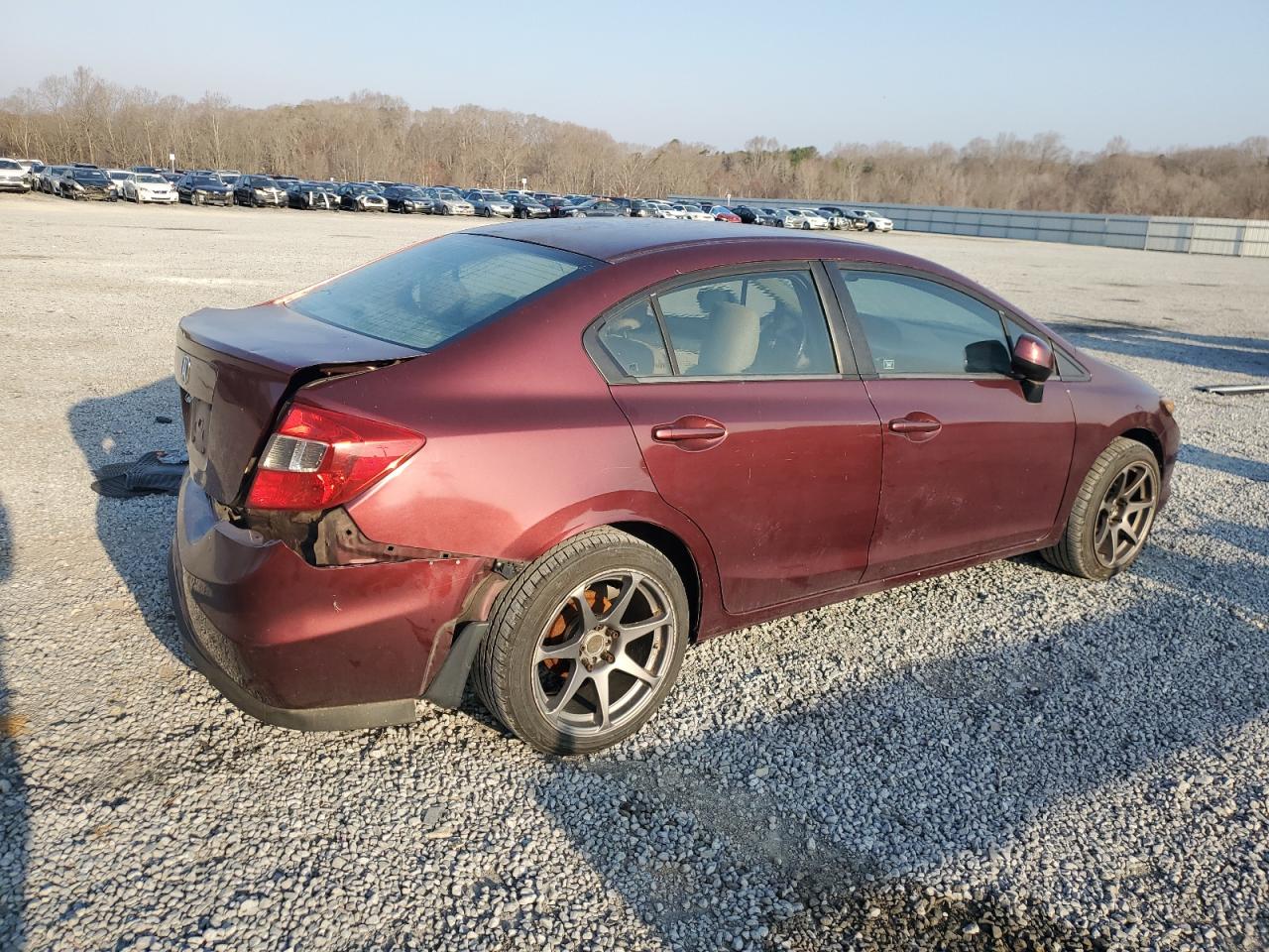 2012 Honda Civic VIN 2HGFB2F53CH589114 Copart auction photo, rear end damage thumbnail 3