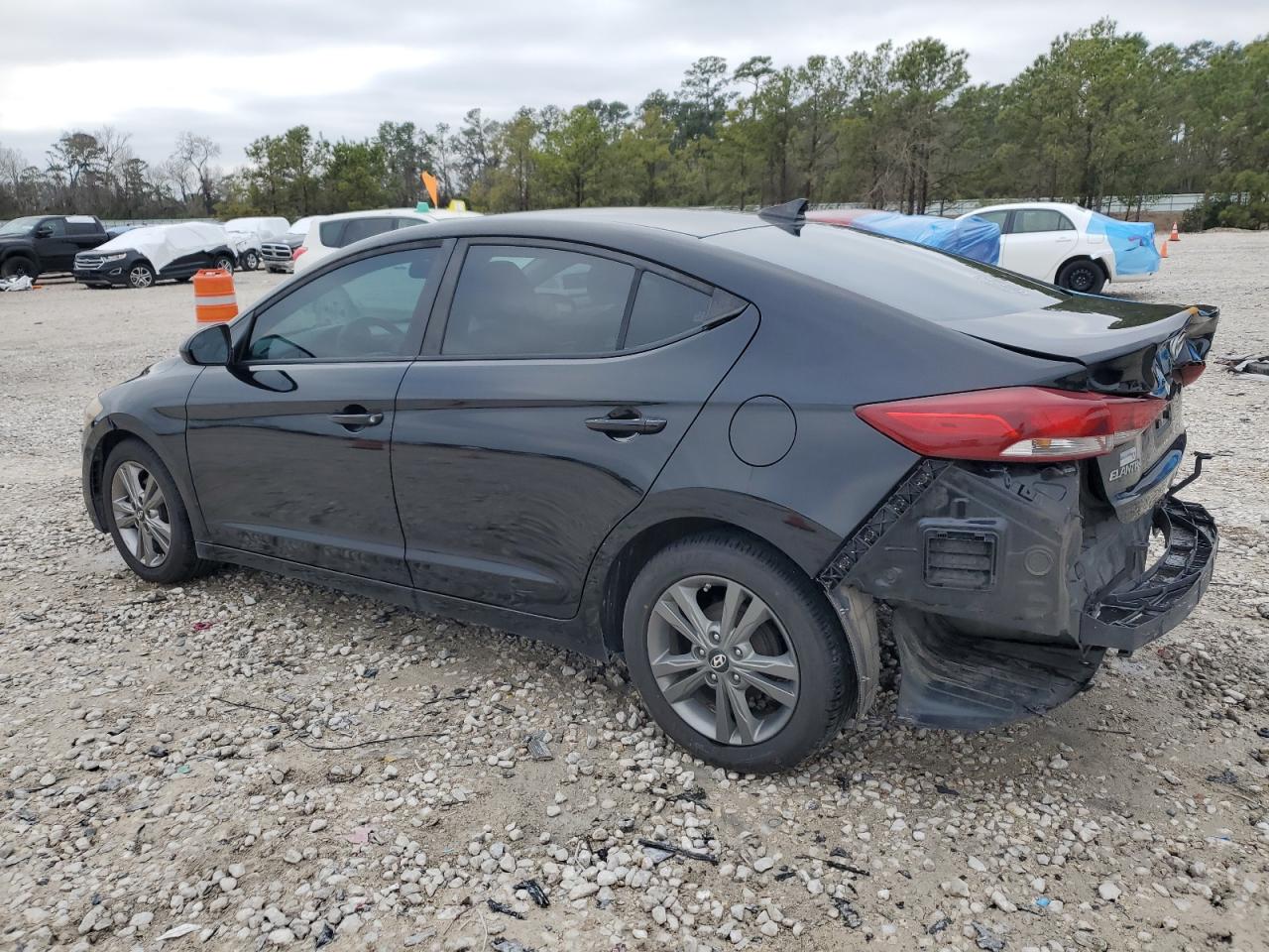 2017 Hyundai Elantra VIN KMHD84LF6HU059670 Copart auction photo, rear end / side damage thumbnail 2