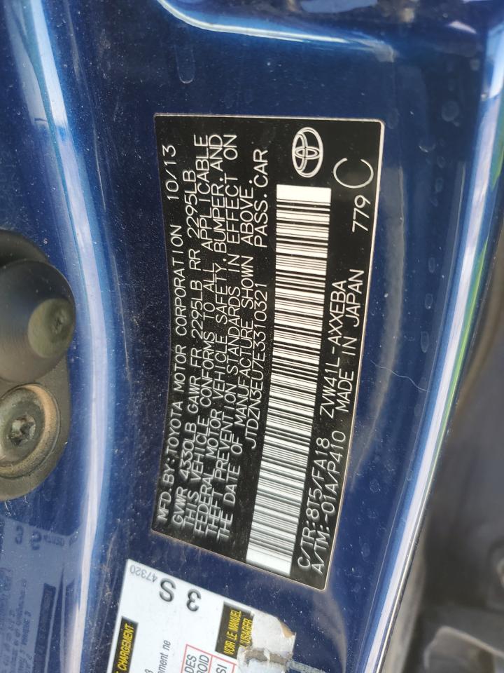 2014 Toyota Prius VIN JTDZN3EU7E3310321 Copart auction photo, side damage thumbnail 12