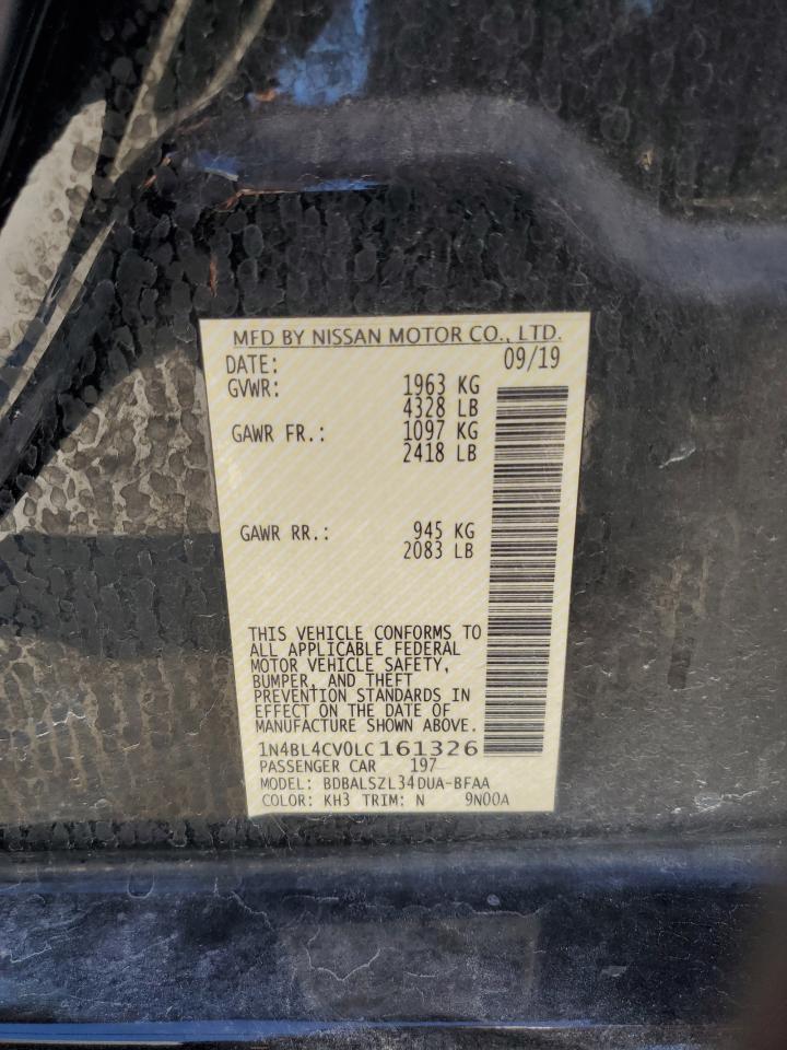 2020 Nissan Altima VIN 1N4BL4CV0LC161326 Copart auction photo, front end damage thumbnail 14