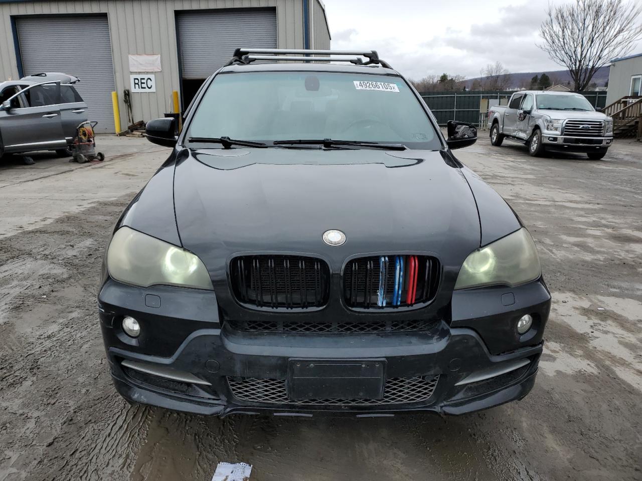 2007 BMW X5 VIN 5UXFE83537LZ43122 Copart auction photo, side / front end damage thumbnail 5
